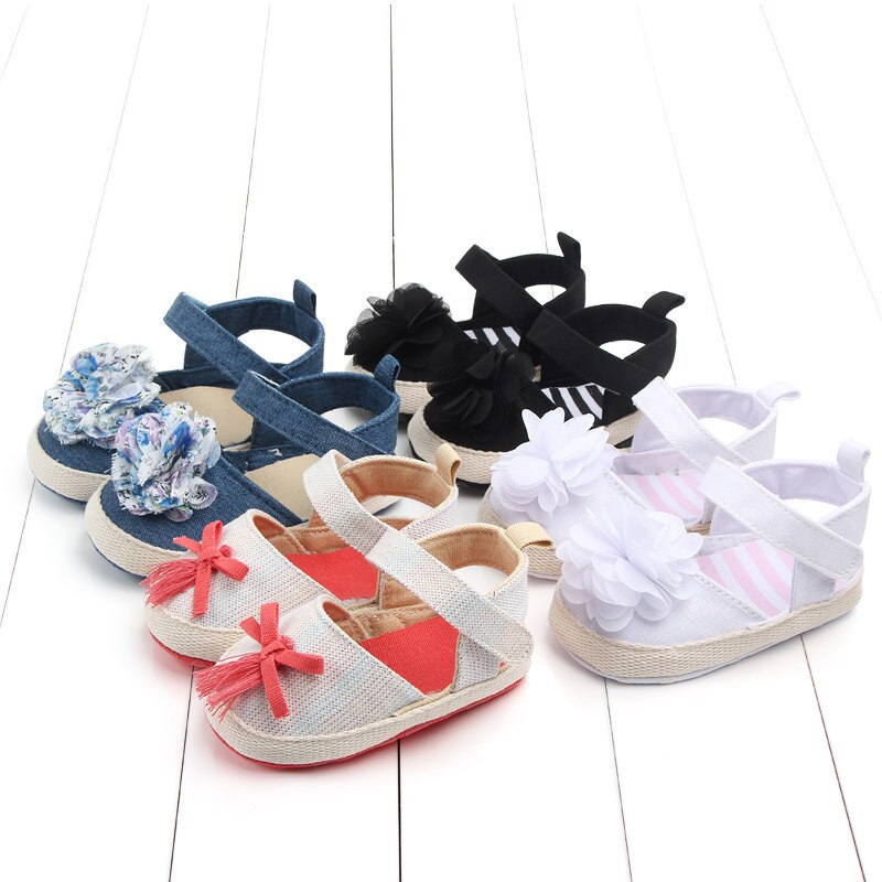Baby Meisjes Wandelschoenen Prinses Peuter Leuke Baby Strik Bloemen Soft Sole