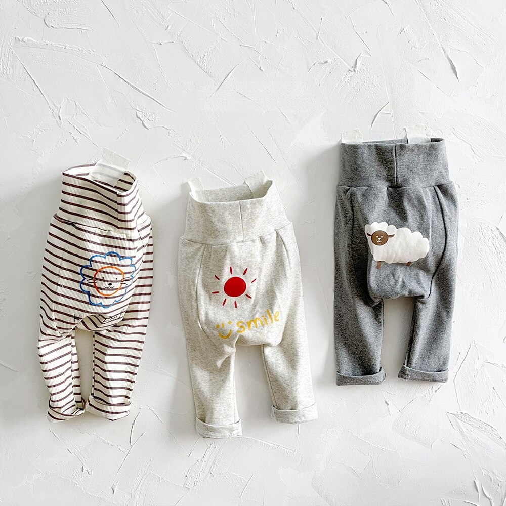 1178A Baby Broek Hoge Taille Leggings Lente 2022 Koreaanse Ins Wind Hoge Taille Cartoon Gedrukt Baby Boy Broek