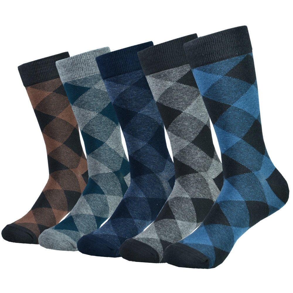 Chaussettes pour hommes habillées à la en coton à motifs noirs Chaussettes drôles colorées heureuses pour hommes: Argent