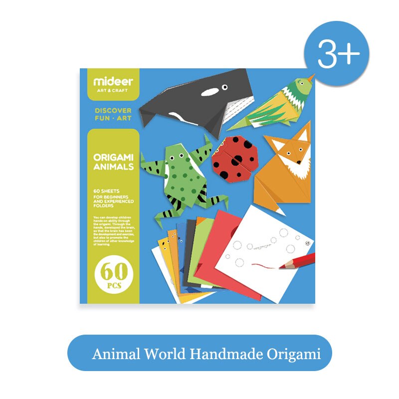 MiDeer Speelgoed voor Kinderen Kinderen Creatieve Handgemaakte Origami Hand-made DIY Set Kleuterschool Handgemaakte Origami Speelgoed voor Kinderen> 3Y: Clear