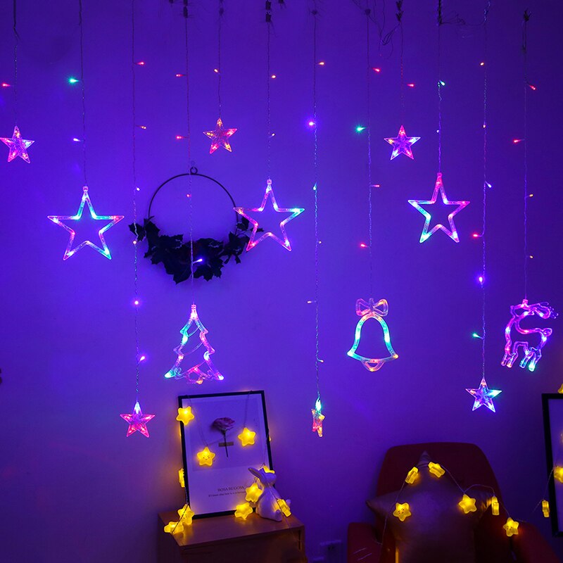 Kerst String Lights Gordijn Kerstverlichting Garland Led Wedding Party Kerst Voor Raam Home Outdoor Decor