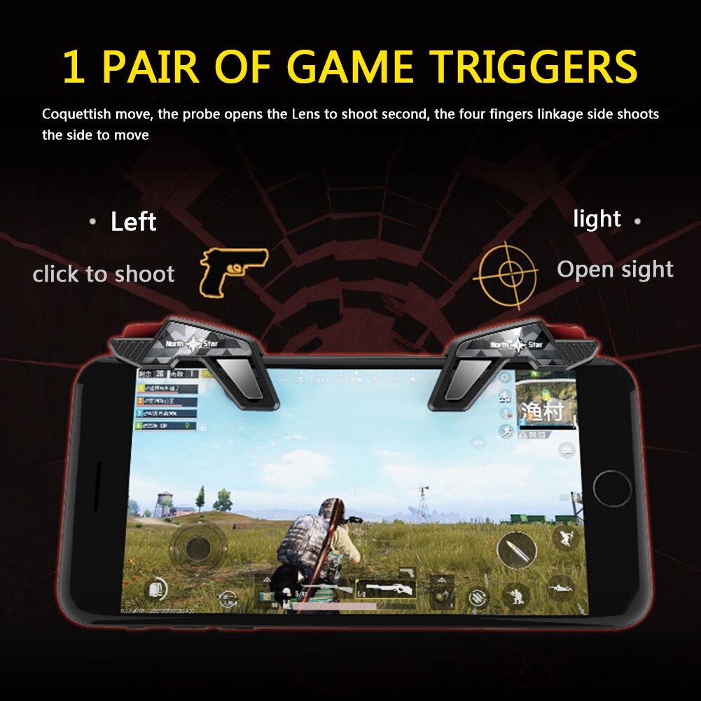 1 Pair Mobile Phone Game Fire Button L1 R1 Gamepad Aim Key Shooter Trigger Controller for iPhone Xiaomi Huawei Universal Pad