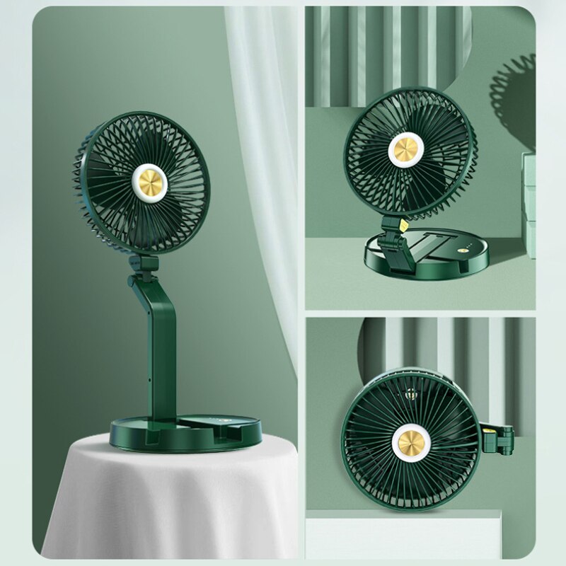 Portable Cooling Desktop Fan 3 Speed Personal Adjustable Folding Desktop Fan With Table Lamp For Office Household Traveling