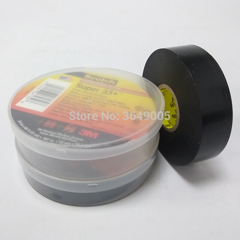 3M Vinyl Electrical Tape 33 Rubber Resin PVC single sided 3M tape 33+ black 19mm*20.1m one piece