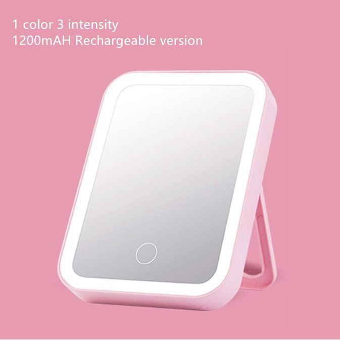 Makeup Mirrow With Light 3 Color 3 Dimmer Switch Rechargeable Tabletop Bathroom Travel Cosmetic Mirror With LED Light For Makeup: Makeup Mirrow 3