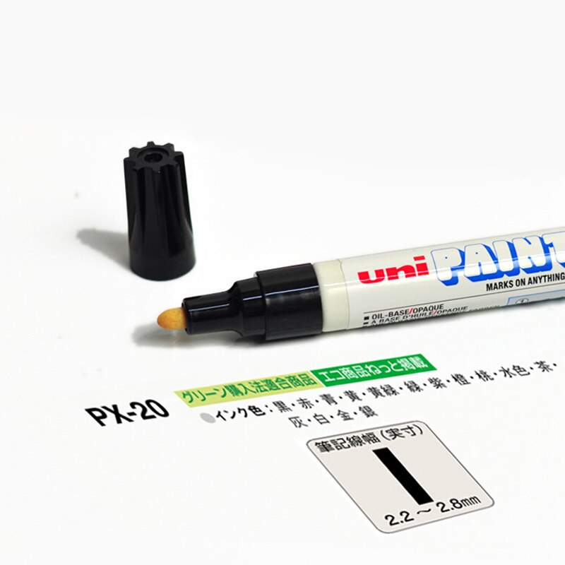 1pcs Japan UNI Mitsubishi PX-20 Paint Pen Industrial Pen Single Touch Up Round Head Marker Pen Signature Paint Marker