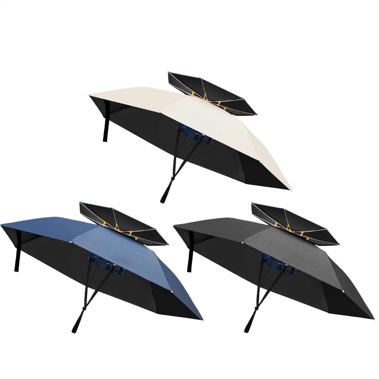 Draagbare hoofdparasol, draagbare zonnescherm regenhoed, geventileerde buitenparasol voor kamperen en wandelen
