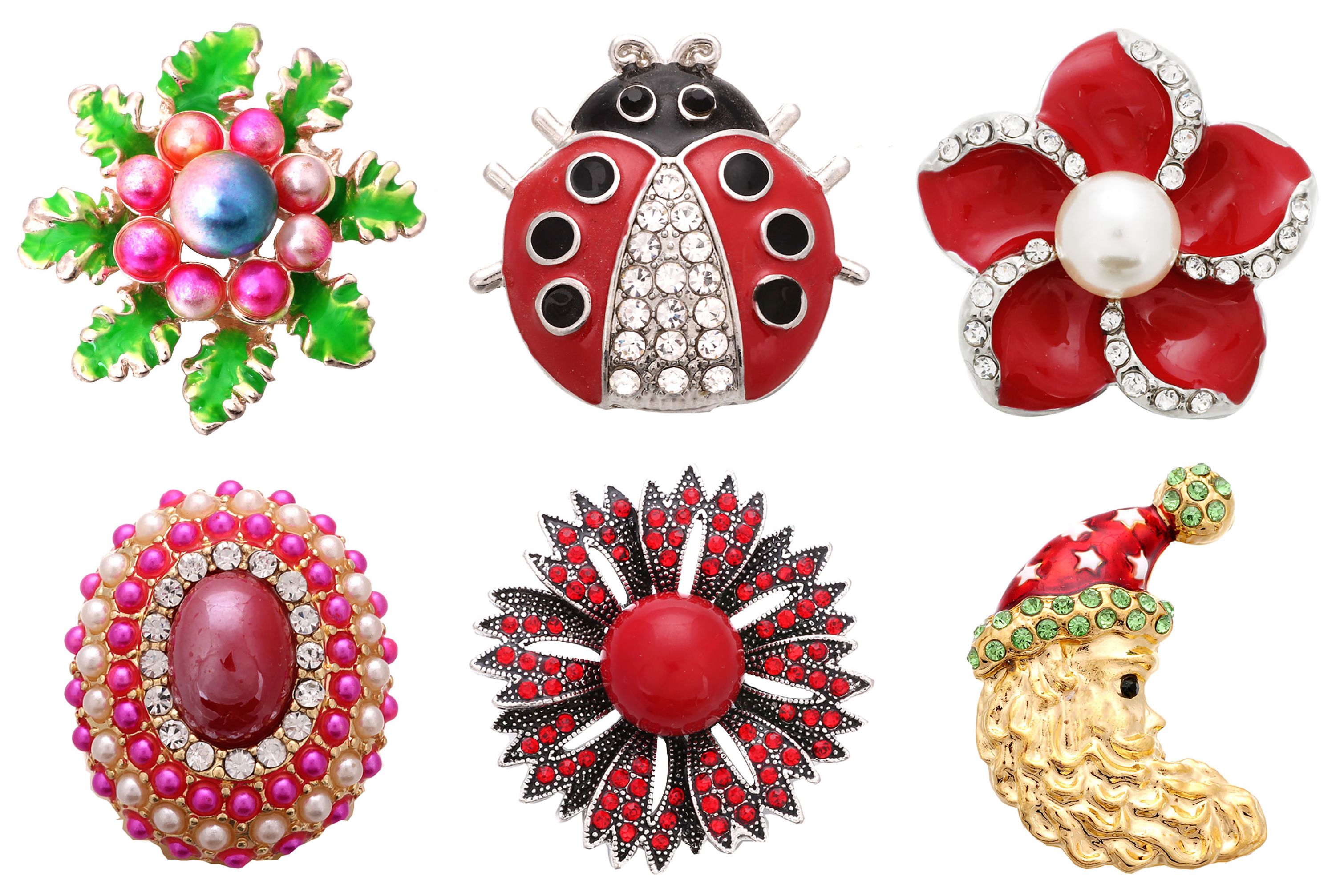 6 pièces/lot gros bouton pression bijoux mixte métal 18mm bouton pression strass pour 20mm 18mm bouton pression Bracelet bijoux: 19