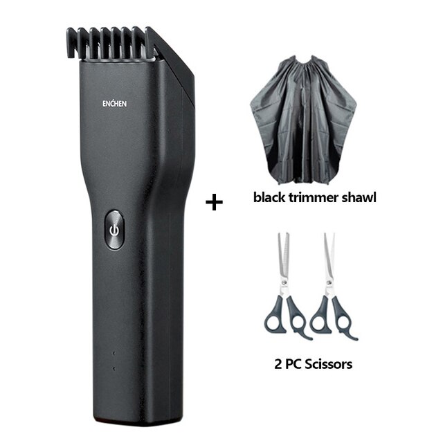 Xiaomi ENCHEN Boost USB Electric Hair Clipper Charging Hair Trimmer Children Clipper Mijia 2 Speed Ceramic Cutter Hair cutting: Set 2