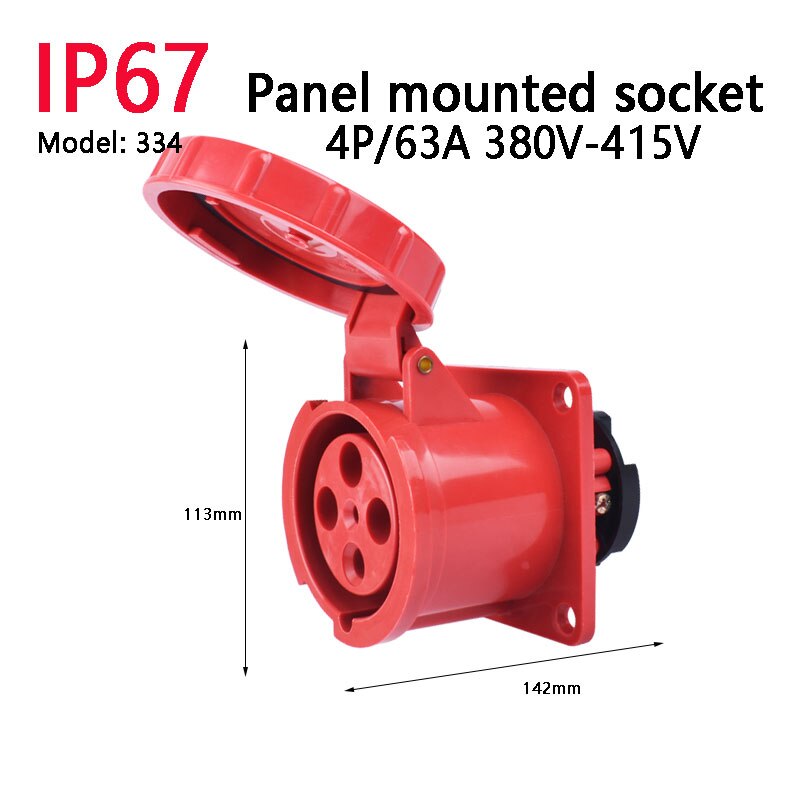 IP67 63A/125A Industrial Plug Socket 3P/4P/5P Waterproof Electrical Connector Power Connection Industrial Plug 220V 380V 415V: Other