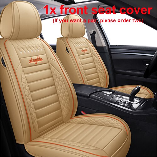 Couverture de Siège de Voiture, en Cuir, Housse d&#39;Accessoires Auto, pour Peugeot 301/307 SW/508/308/206/4007/5008/3008/107, Seat: Beige Front