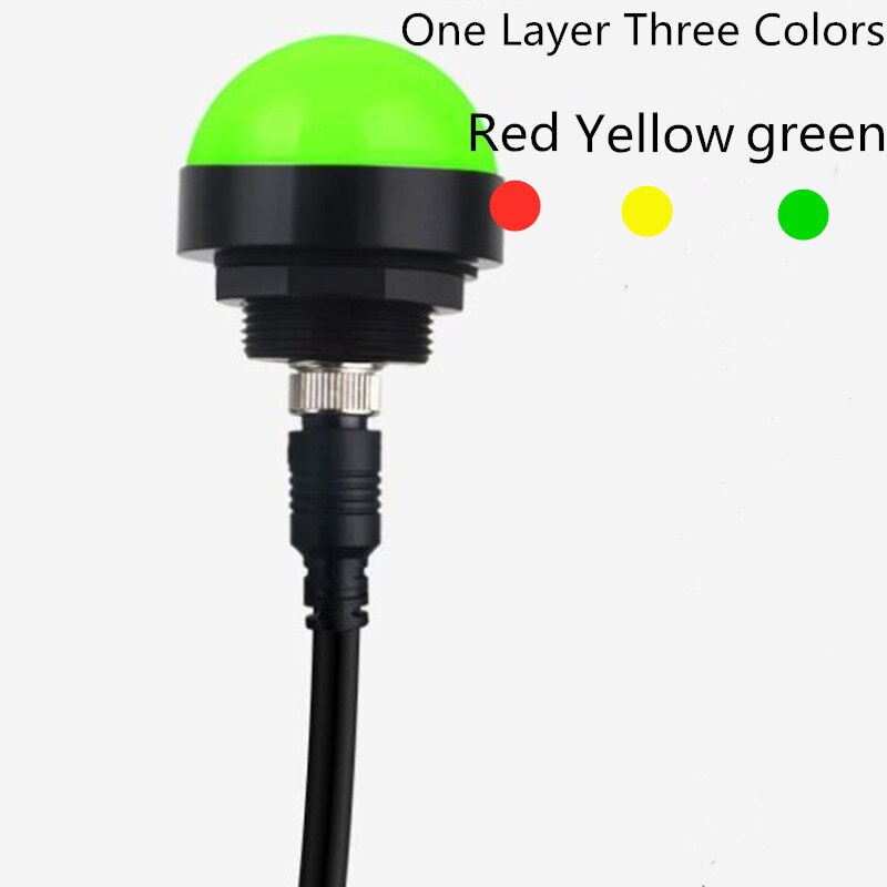 MINI luz LED de advertencia, 3W, 24V, impermeable, a prueba de polvo, máquinas industriales, Tricolor, hemisphererial, indicador de alarma de Metal, lámpara de fallo