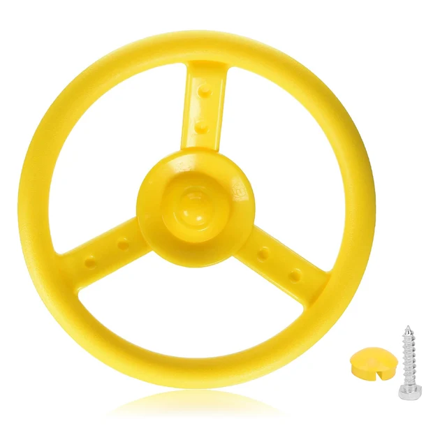 Juego de columpio, volante, dispositivo de columpio para patio de juegos, accesorio interactivo de repuesto, accesorios de escalada para jardín y patio trasero: YELLOW