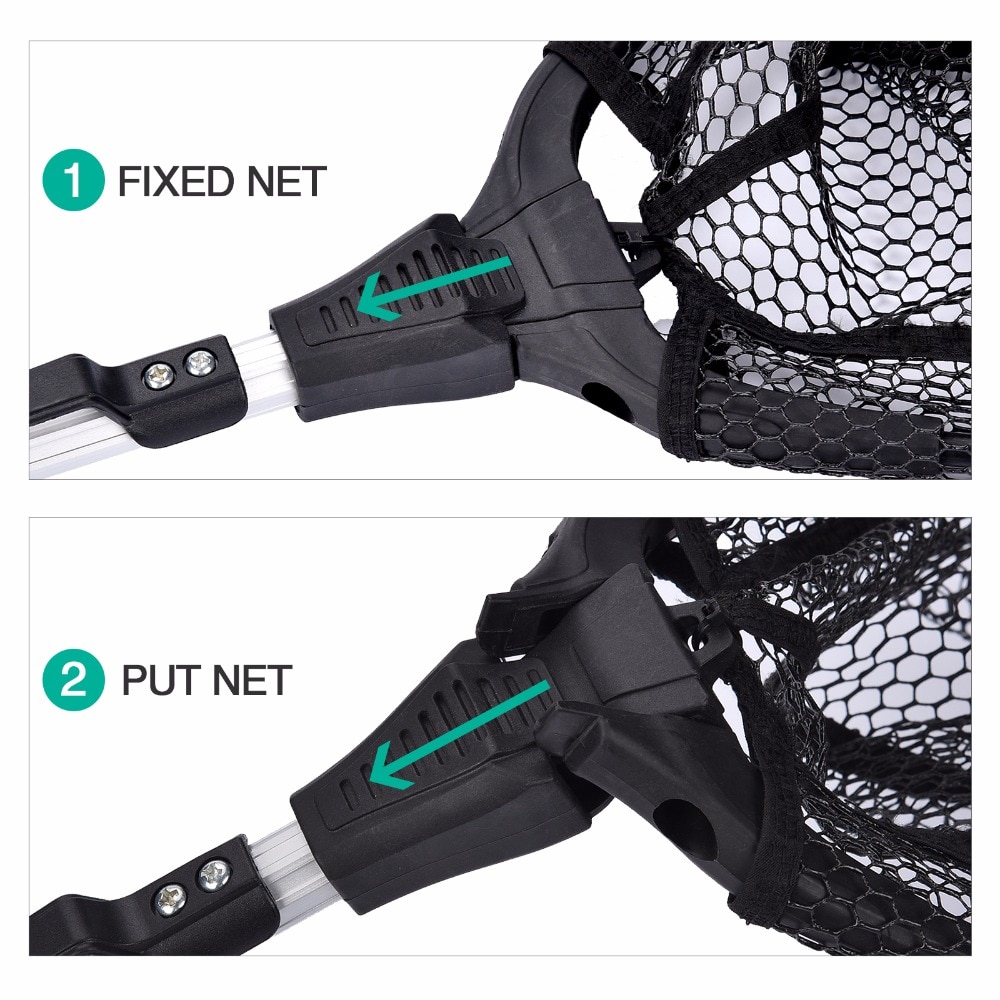 KastKing 90cm,160cm,210cm Folding Fishing Net Triangular Landing Fishing Network 3 Section Telescopic Hand Fish Net