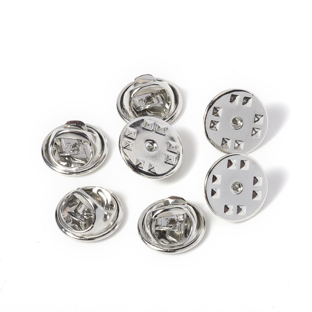 50 Uds. Broche de goma con hebilla, broche de estrella, Pin trasero, mariposa, embrague, insignia para apretar, tapones traseros para broche DIY, accesorios de joyería: Transparente