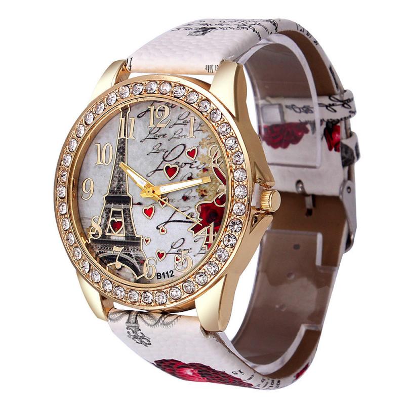 Mode Vrouwen Lederen Casual Horloge Luxe Analoge Quartz Crystal Horloge Casual Vrouwelijke Horloge Luxe