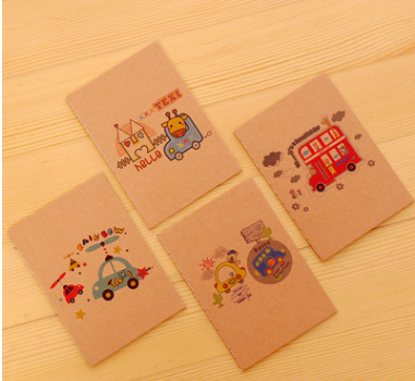 16 feuilles 32 pages papier Kraft rétro 64K petit livre Mini poche bloc-notes blanc page intérieure ligne de voiture petits école bureau: Bleu ciel