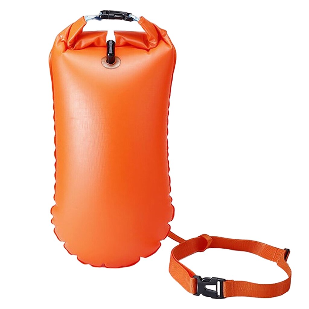 Inflatable Flotation Bag Life Swim Buoy PVC Waterproof Dry Bag Swimming Backpack Kayak Fishing Camping Hiking Rucksack: 20L Orange 27x63cm