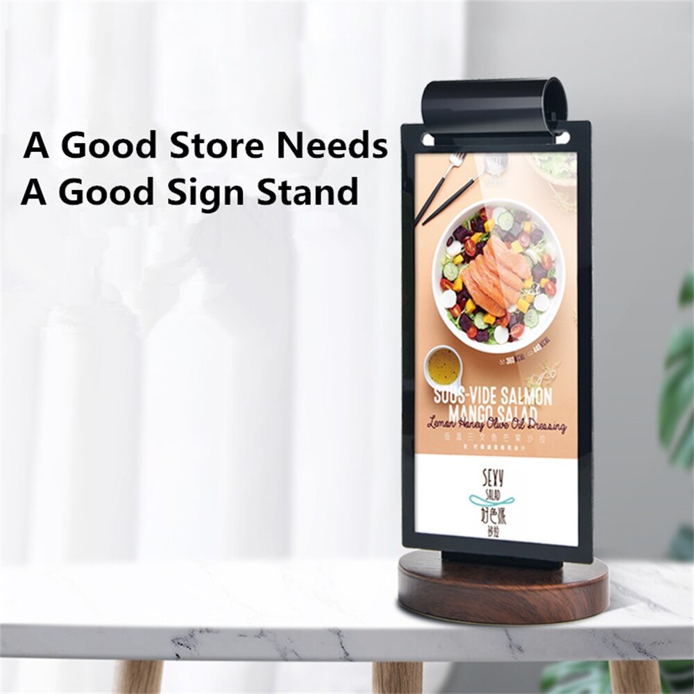 A5 Page Turning Menu Paper Holder Stand Menu Listing Sign Display Frame For Restaurant Hotel Coffee Shop