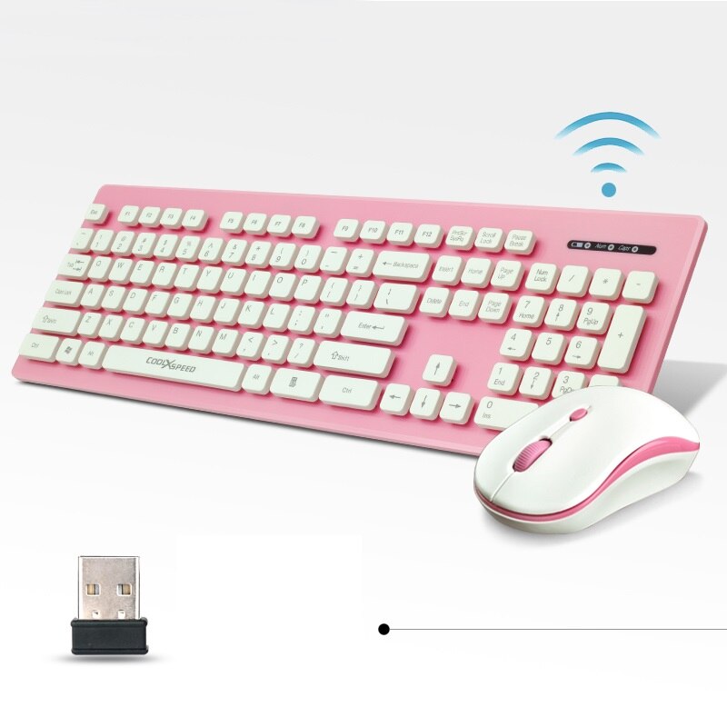 COOLXSPEED KM5808 2.4G USB Wireless Keyboard and Mouse Set Mute Waterproof Wireless Keyboard and Mouse Combo