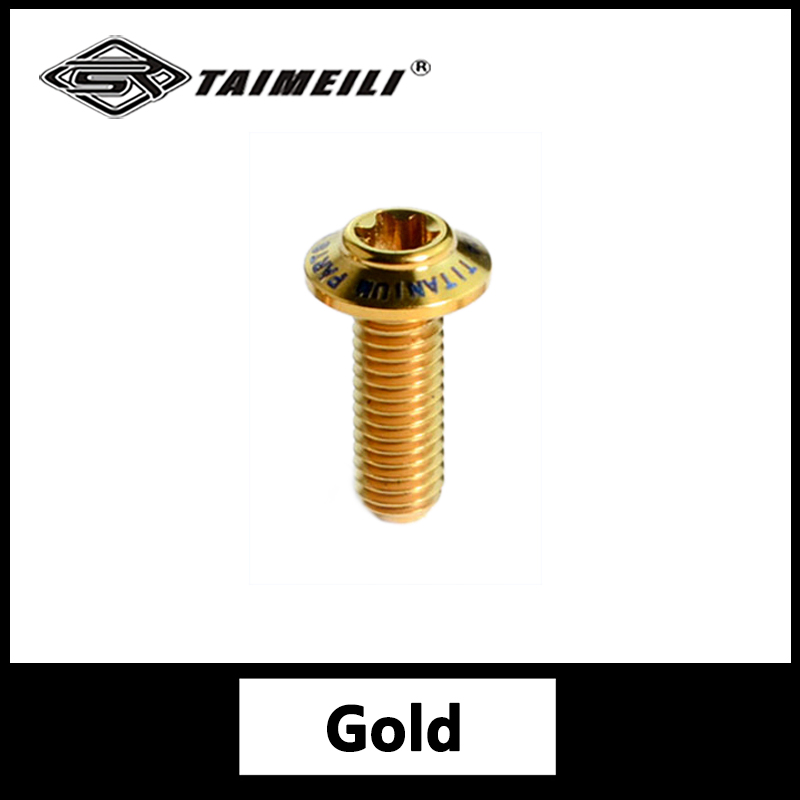TAIMEILI titanium legering paraplu hoofd schroef T1 serie standaard paraplu hoofd M5x10-30mm motorfiets modificatie 1pcs: Goud / M4* 6 mm