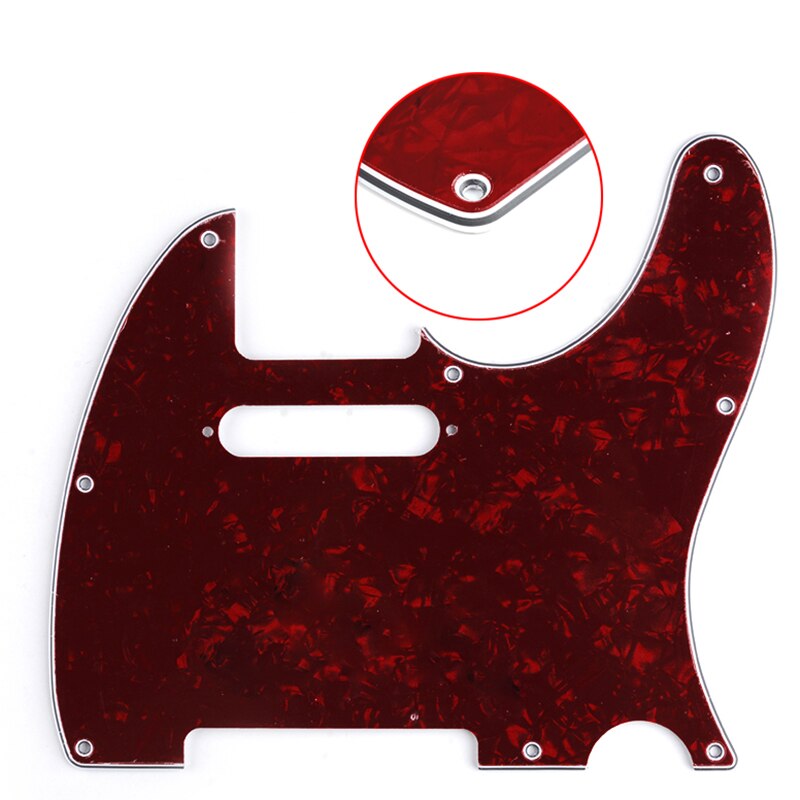 Tl Slagplaat 3Ply Single Coil Gat 8 Schroeven Gat Scrate Plaat Voor Tl Stijl Elektrische Gitaren Multi Colour: Red Pearl