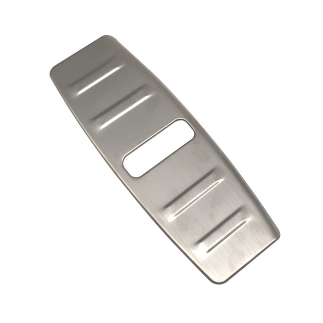 For Tesla Model 3 Accessories Front Trunk Sill Plate Guard Hood Lock Cover Protector Carbon Fiber Black decorative strips: Silver