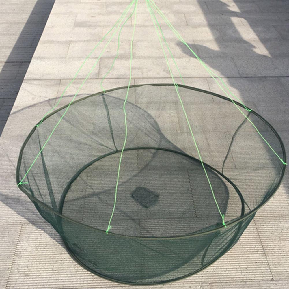80/100cm pliable goutte filet pêche atterrissage crevette appât crabe crevette jetée port étang maille pour rivage Vertical utilisation filet de pêche: YELLOW