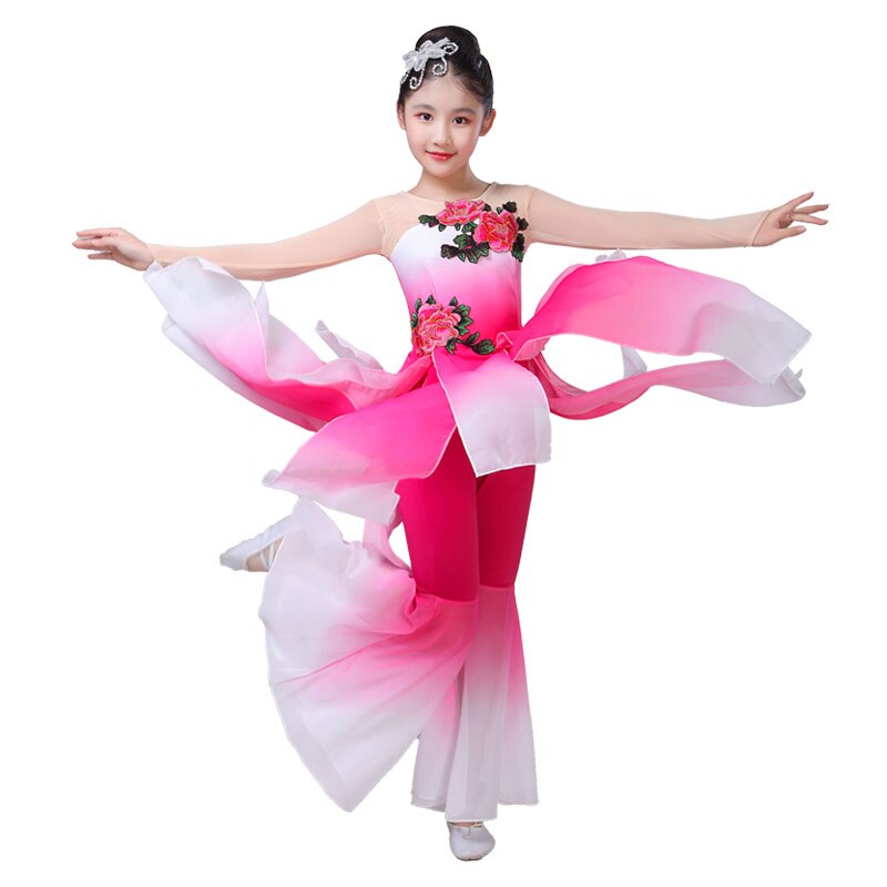 freundlicher klassische tanzen tanzen kleidung mädchen elegante Chiffon leistung tanzen kostümich traditionellen chinesischen tanz kostüm