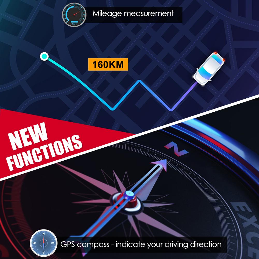 HUD OBD2 Display GPS Speedometer Digital OverSpeed Warning Mileage Voltage Windshield Head Up Display Car Security Alarm M11