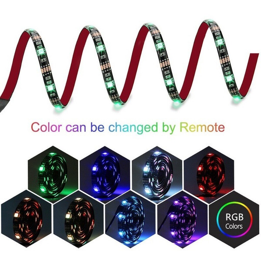 LED Strip Lights Sync To Music USB 5050 Flexible RGB LED Strip Lights Music Intelligent control RGB Epoxy Light Strip 911