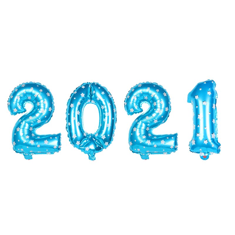 4pcs/lot 16inch Number Foil Balloons Happy Year Merry Christmas Decor Home Year Party Celebration Supplies: Star Blue
