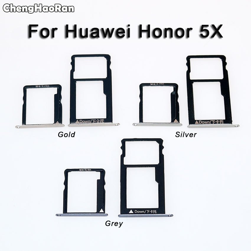 ChengHaoRan SIM Card Tray + Bandeja Cartão SIM/Leitor de Cartão Micro SD Slot Titular Bandeja para Huawei Honor 5C 5X