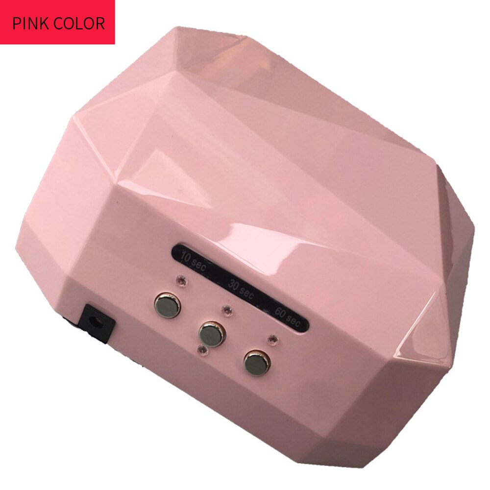 36w uv led neglelampe automatisk sensor 16 lys uten spirallys uv led tørketrommel all gellakk maskin nail art verktøy: Rosa