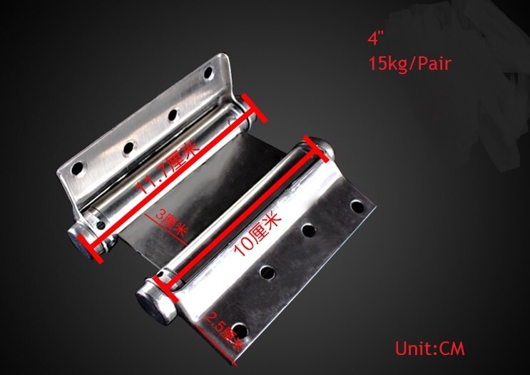 2Pcs/Lot Stainless Steel Double Acting Action Barrel Spring Hinge Tension Adjustment Cafe Saloon Western Bar Pub: 4 inches
