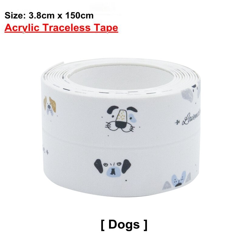 Aanrecht Sterke Zelfklevende Tape Waterdicht Mouldproof Tape Anti-Vocht Sticker Badkamer Muur Hoek Lijn Sink Stickers: 1.5m Acrylic Dogs