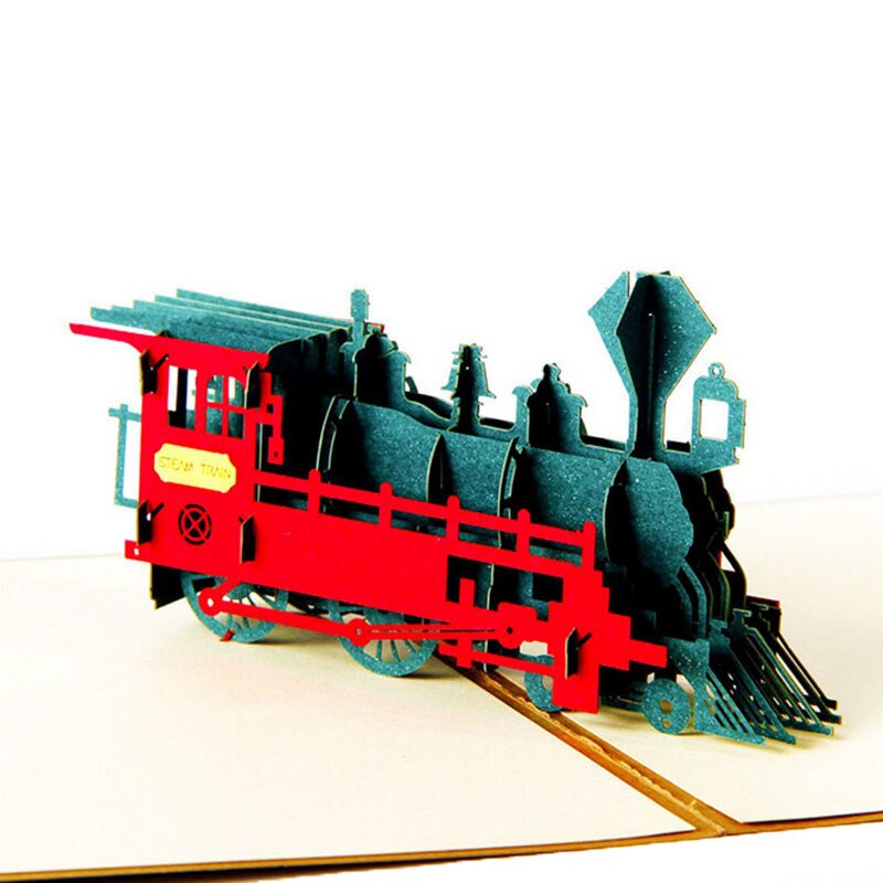 3D Pop Up Wenskaart Retro Trein Verjaardag Pasen Anniversary Thanksgiving goede
