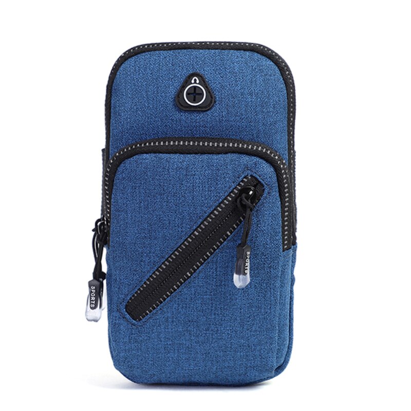 Correndo saco cinto esportes caso de telefone para o iphone se 2 11 pro xs max x 8 7 plus xiaomi telefone móvel titular zíper bolsa braço banda saco: Azul Escuro