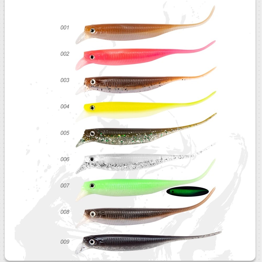 6PCS Fishing 80mm/ 2.5g Crankbait Soft Lure - Dual Color Lipped Swimbait | Slow Sinking Wobble Action