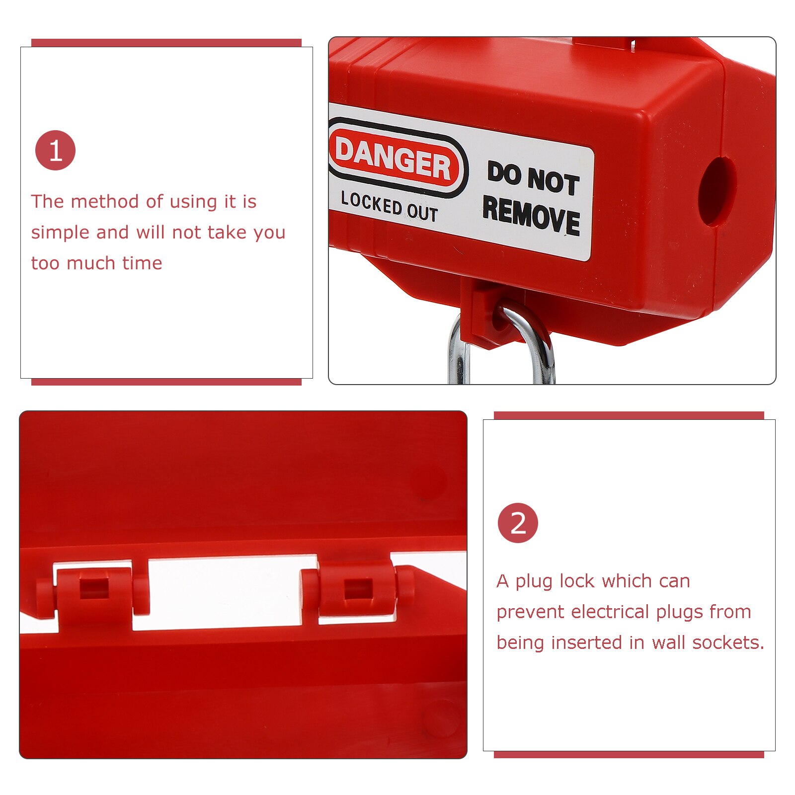1 Set Household Electric Power Plug Lock Box Practical Socket Lockout Plug Lock