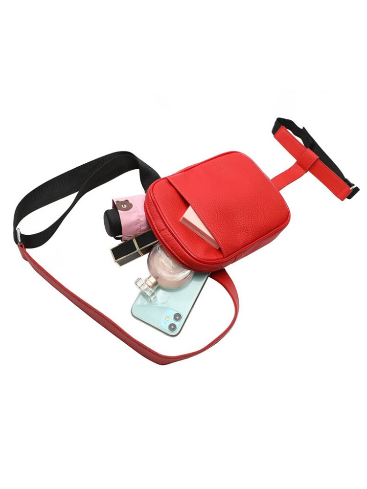 Sac banane en cuir Pu pour femmes, sacs de ceinture, à la , jambes, pochette pour téléphone, bourse noire et rouge,