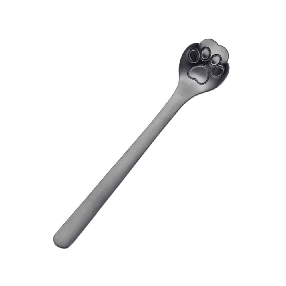 Acier inoxydable mignon chat griffe cuillères petit café thé gâteau Dessert cuillère fantaisie sucre cuillère à café vaisselle accessoires de cuisine: A4