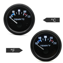 Dragon Gauge Watertemperatuur Automanometer 2 "52mm 40 ~ 120 Celsius / 100 ~ 250 Fahrenheit Temperatuur 12V Auto Instrument Zwarte Bezel