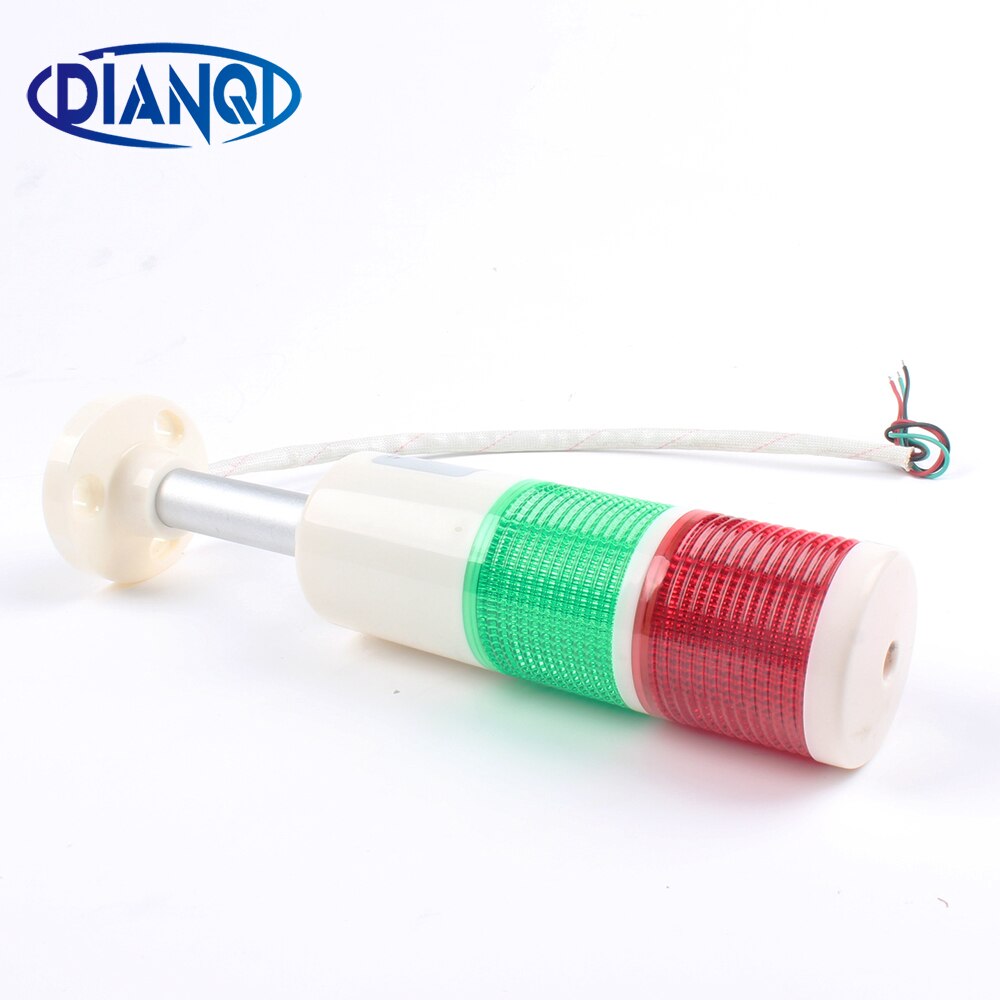 Lampe de pile de signalisation industrielle, 2 couleurs, lampe de sécurité, rouge, vert, LED, lampe en plastique blanc, 2 couches avec base