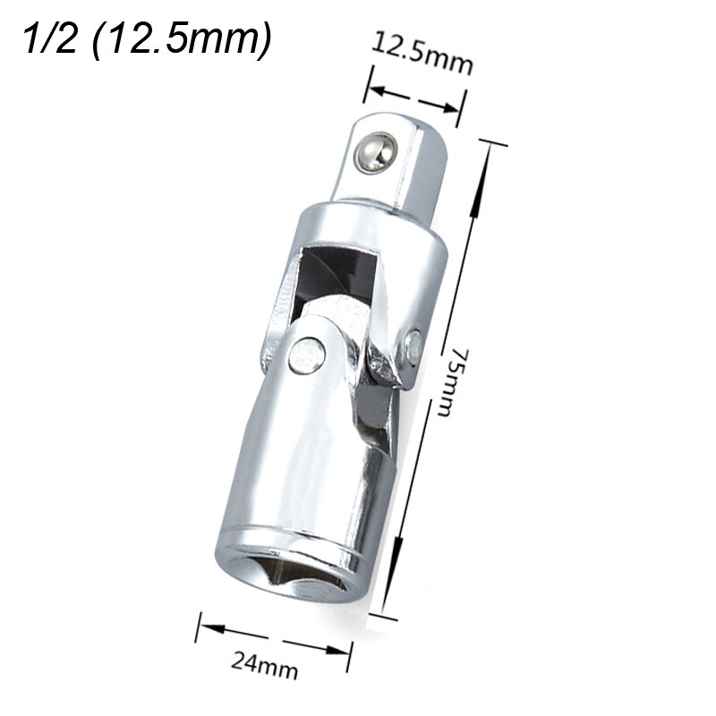 1/4 "3/8" 1/2 "Kruiskoppeling Ratchet Hoek Wrench Extension Bar Socket Adapter Cr-V Pneumatische Buigbare adapter Socket Gereedschap: RatchetSocket 12.5mm