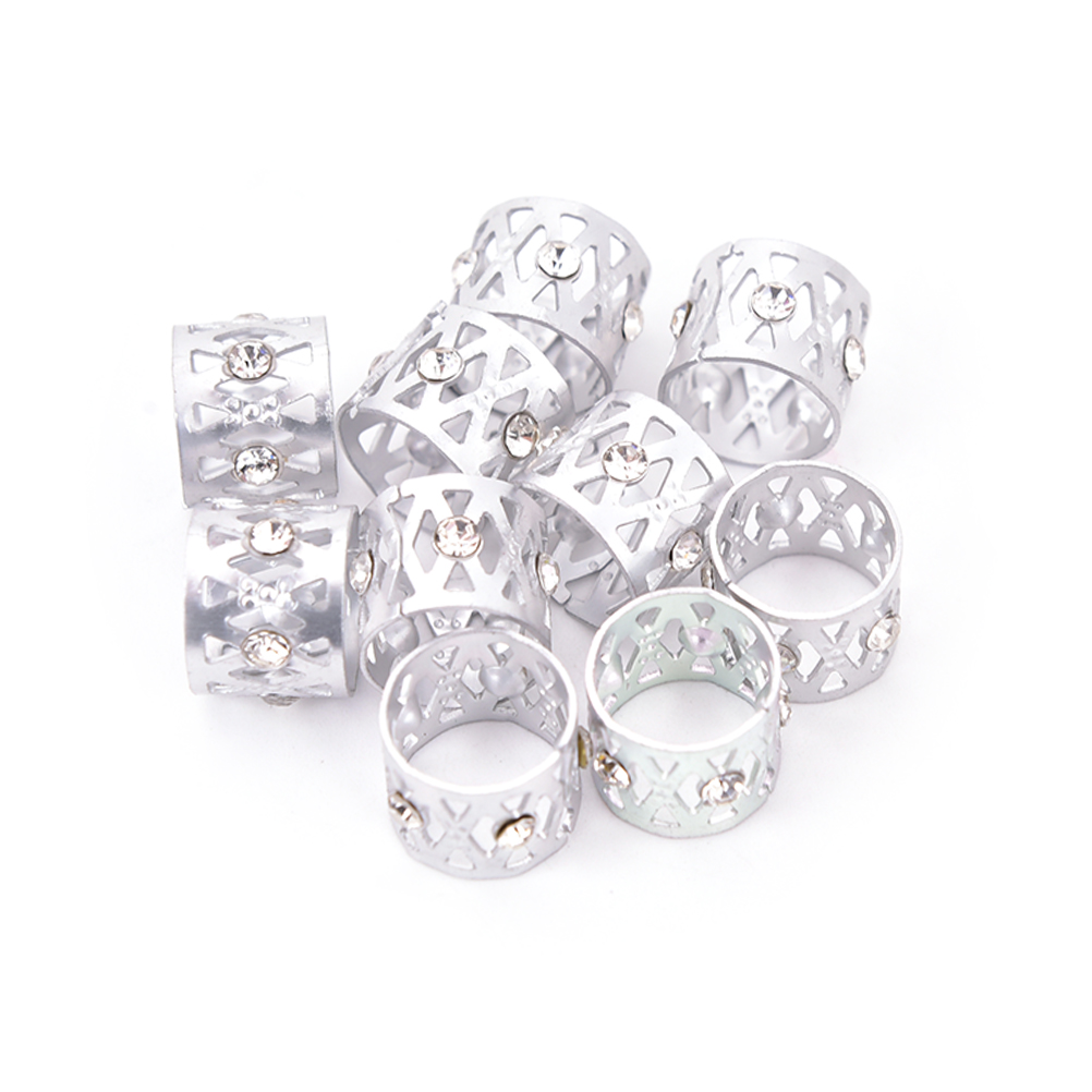 10 stuks/partij gouden/zilveren/mix zilveren gouden micro haar dread vlechten dreadlock kralen verstelbare manchetten clips voor haaraccessoires