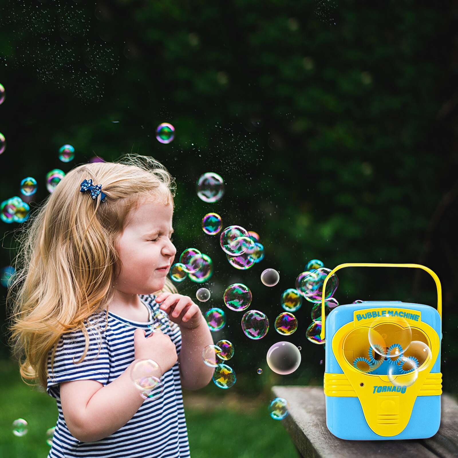 Draagbare Bellen Maker Machine Muziek Blower Bubble Speelgoed Met Gimlet Oplossing Bubble Machine Voor Kinderen Peuters Brinquedos