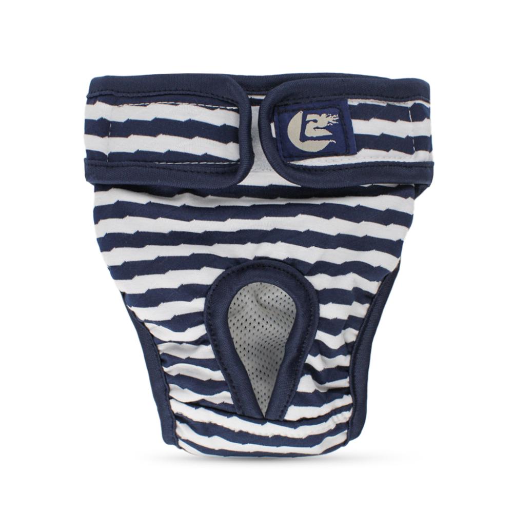 Pet Dog Diaper Physiological Pants Sanitary Washable Female Dog Panties harassment Shorts Underwear Briefs For Dogs: Blue stripes / S