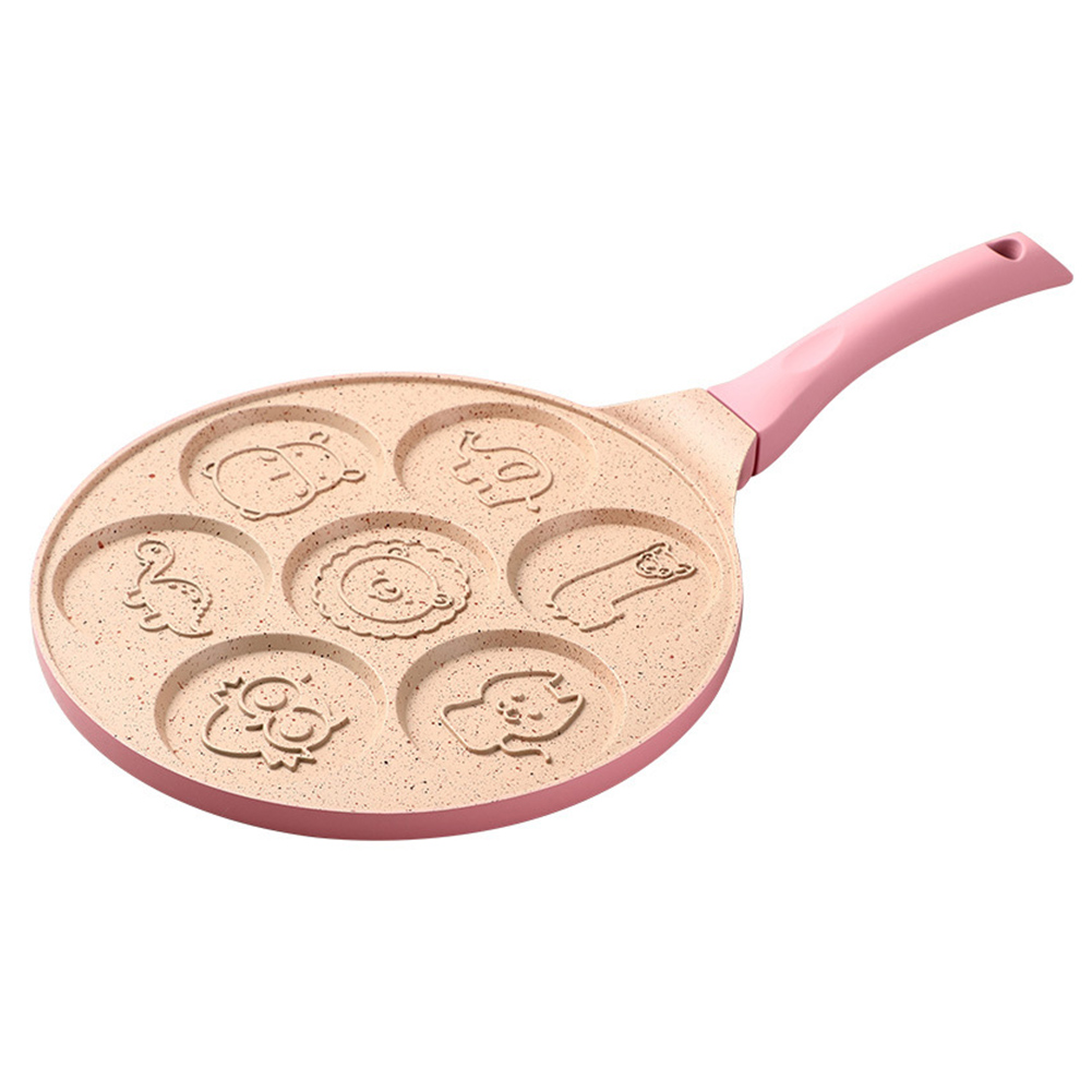 7 Holes Waffle Kitchen Flat Base Frying Pan Aluminum Alloy Omelette Pot Non-stick Baking Pancake Breakfast Cooking Household