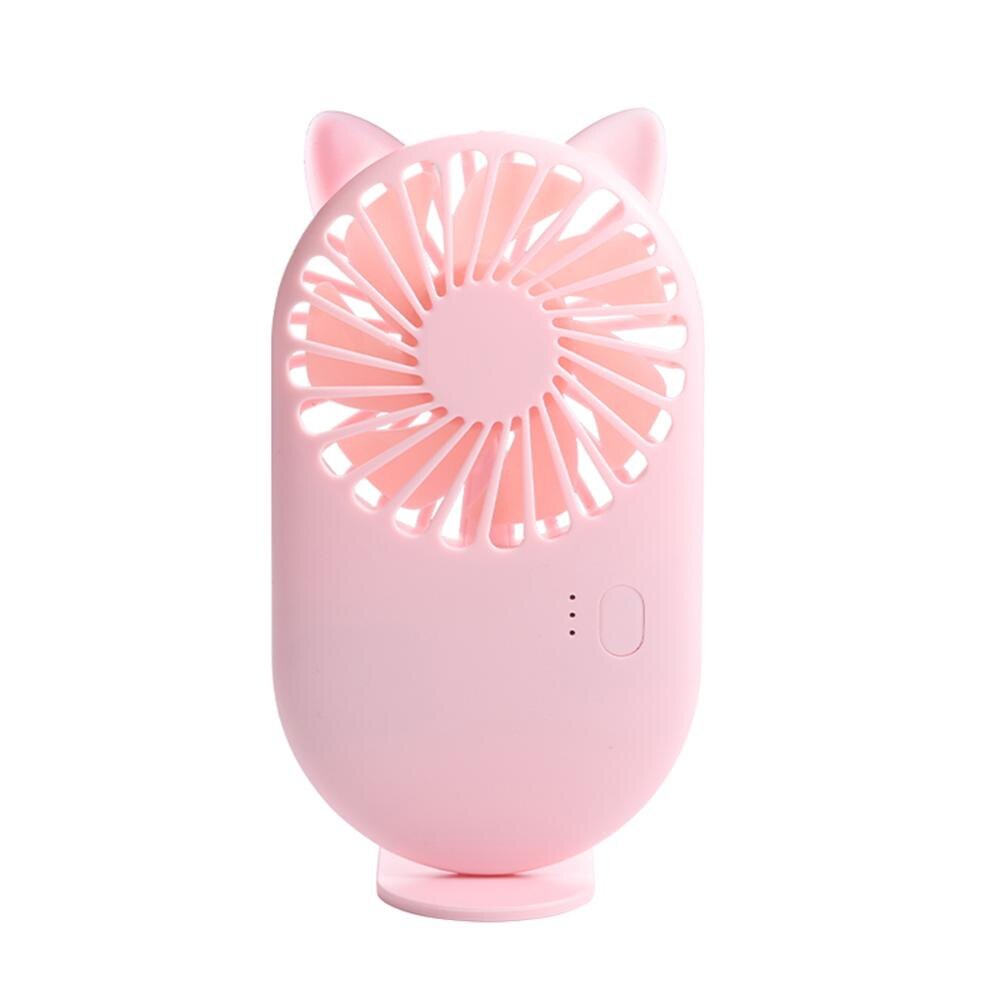 Mini Carino Ventilatore Tenuto In Mano Portatile USB Carica Ventilatore Multi Colore 3 Modalità di Raffreddamento Estivo Per I Viaggi Ufficio Supporto Da Tavolo di Moda ventole: Pink-cat